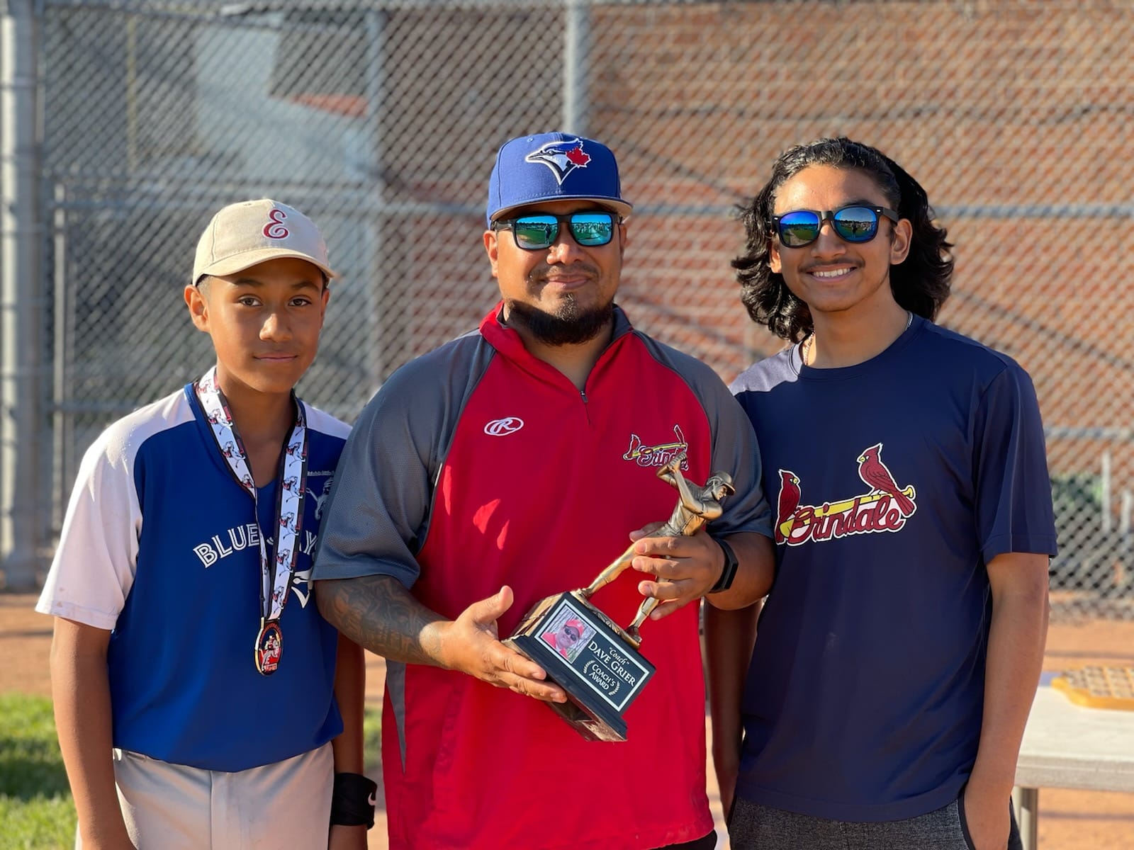 Team members with trophy